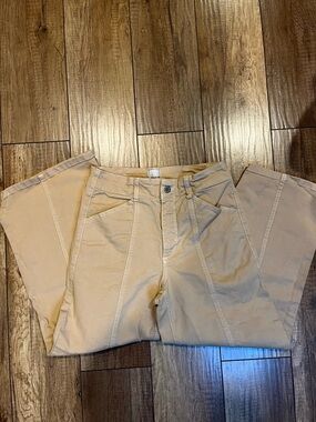 Maeve Tan Delaney Crop Clean-Seamed High-Rise Wide-Leg Jeans